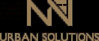 Urban Solutions logo with gold geometric NN initials and company name text on black background
